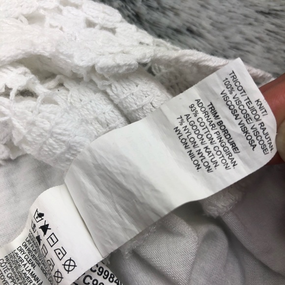 Lucky Brand white crochet short sleeve top - Picture 6 of 8